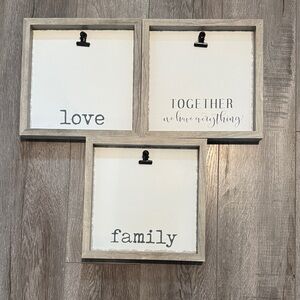Rustic Gray Wooden Photo Frame Set of 3 - Clip Photo